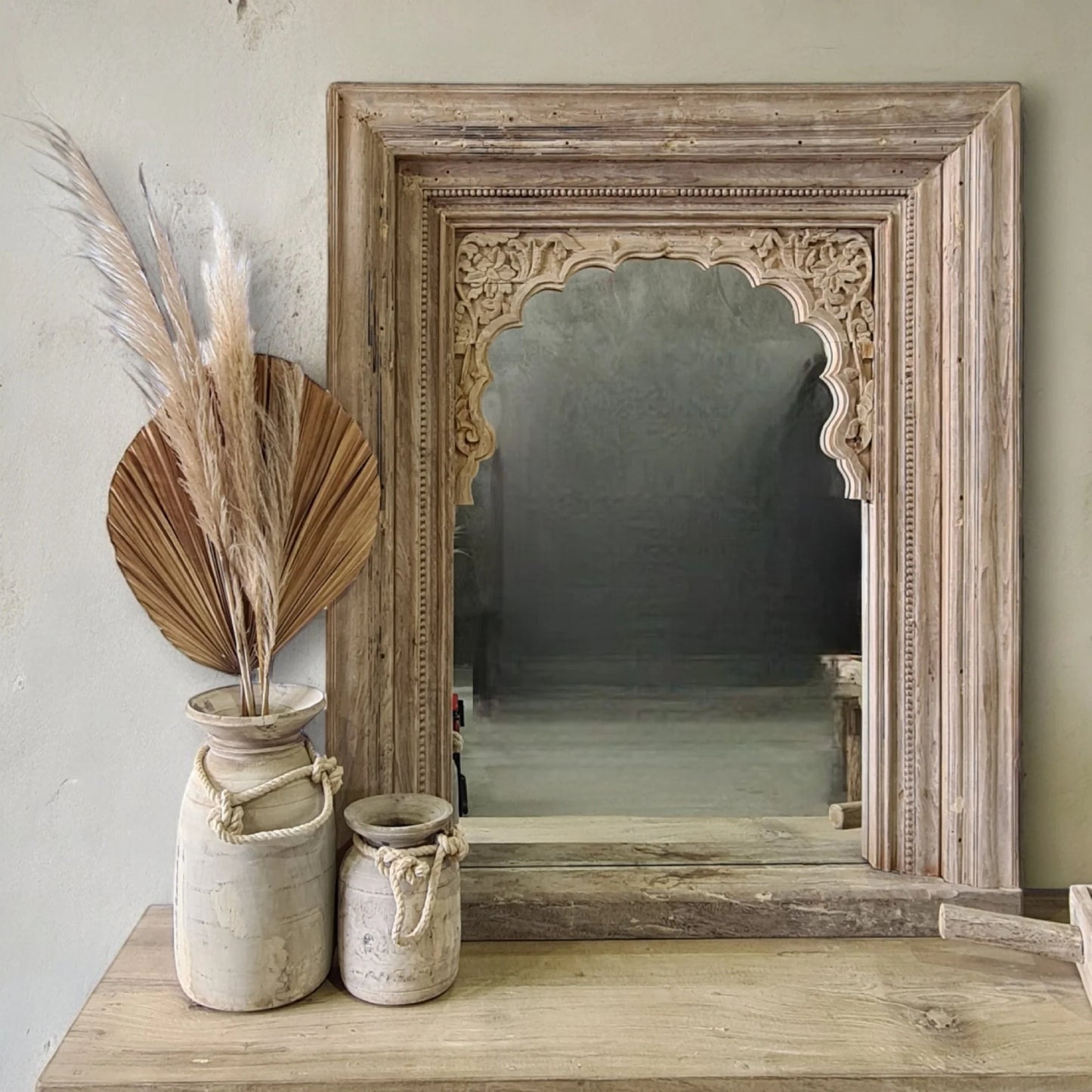 vintage wooden mirror