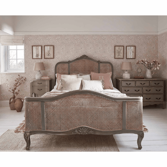 Solid Wooden Hand Carved French Bed Beds & Bed Frames - Bone Inlay Furnitures