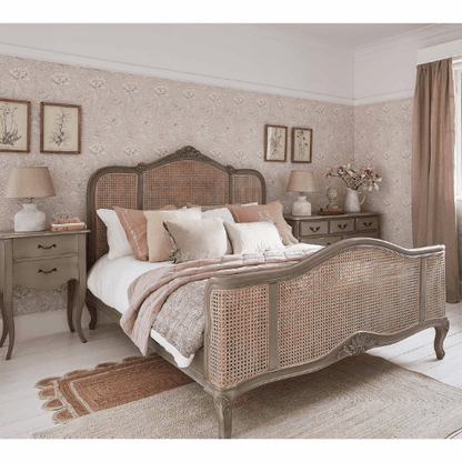 Solid Wooden Hand Carved French Bed Beds & Bed Frames - Bone Inlay Furnitures