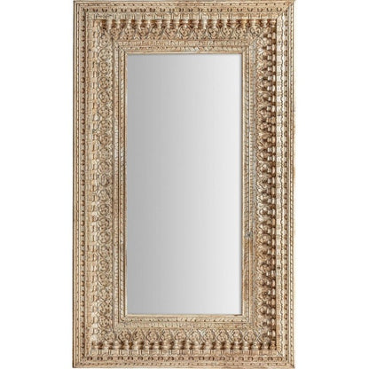 Wooden Hand Carved Mirror Frame Natural Color mirror frame - Bone Inlay Furnitures