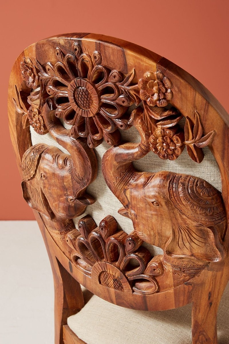 Hand carved Elephant Design Dining Chair Buy Wooden Dining Chair