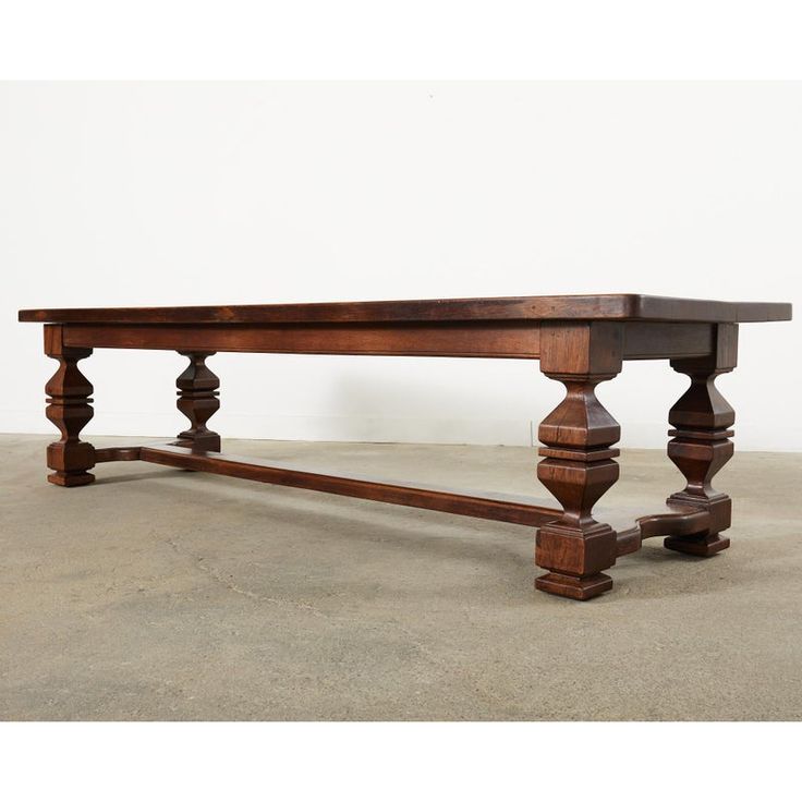 Handmade Handcarved Farmhouse Trestle Rectangle Dining Table - Bone Inlay Furnitures